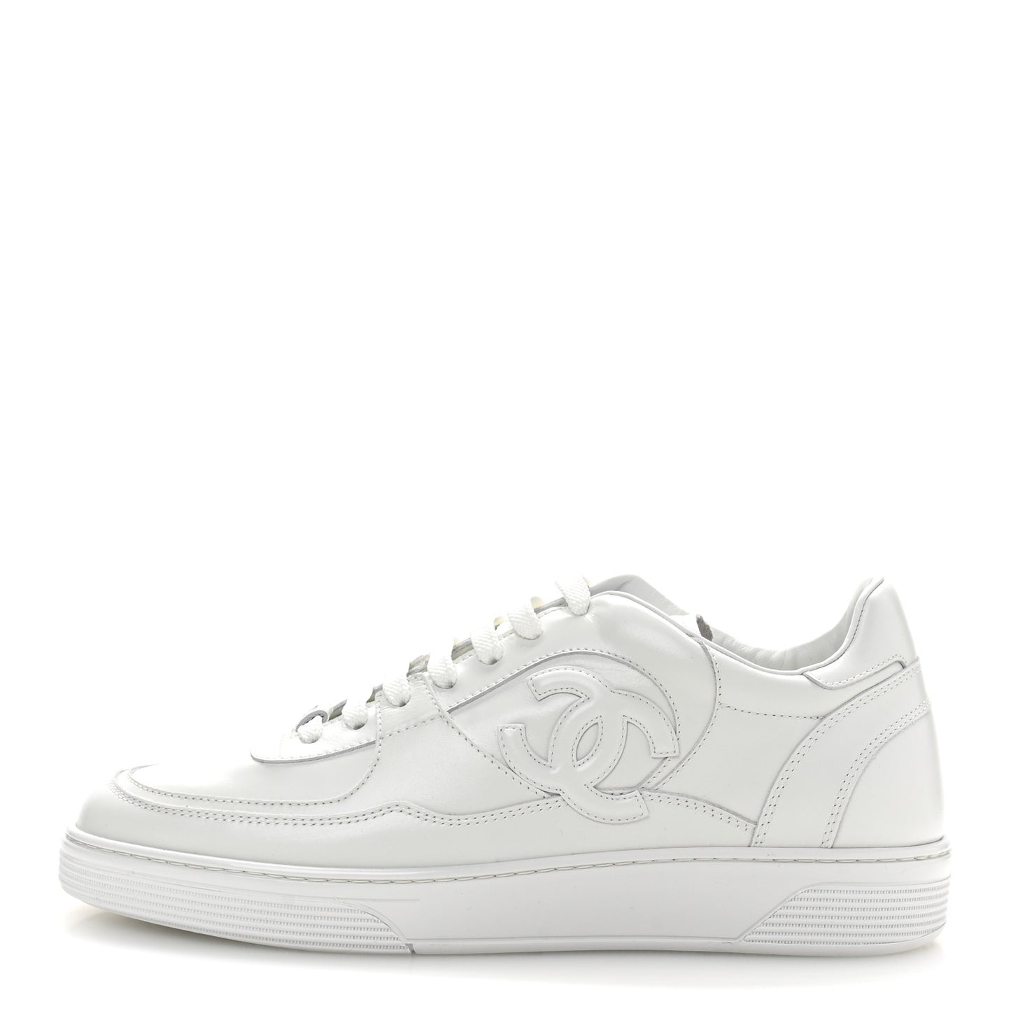 Calfskin Mens CC Sneakers 43 White