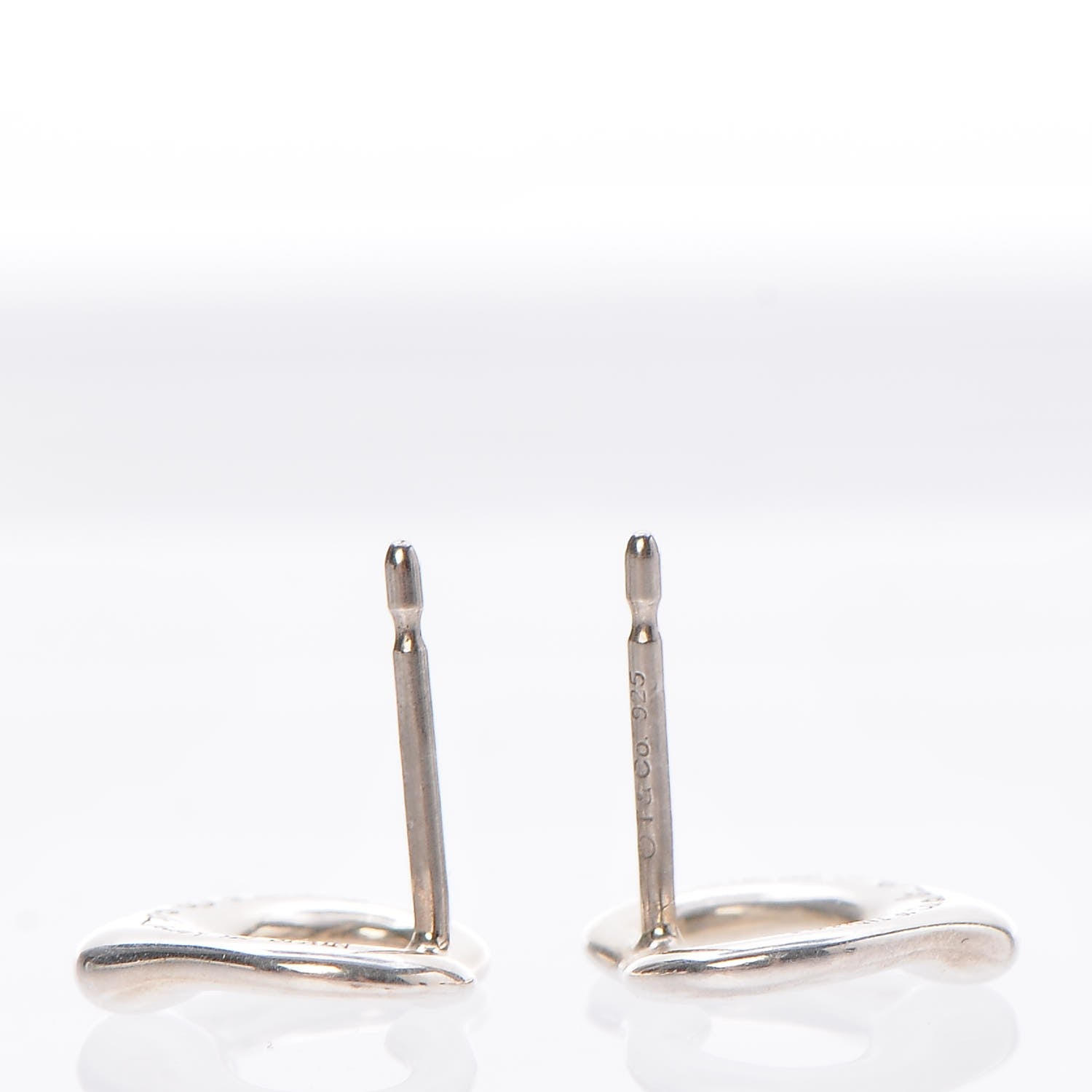 Tiffany Sterling Silver 11mm Elsa Peretti Open Heart Earrings 3 of 7