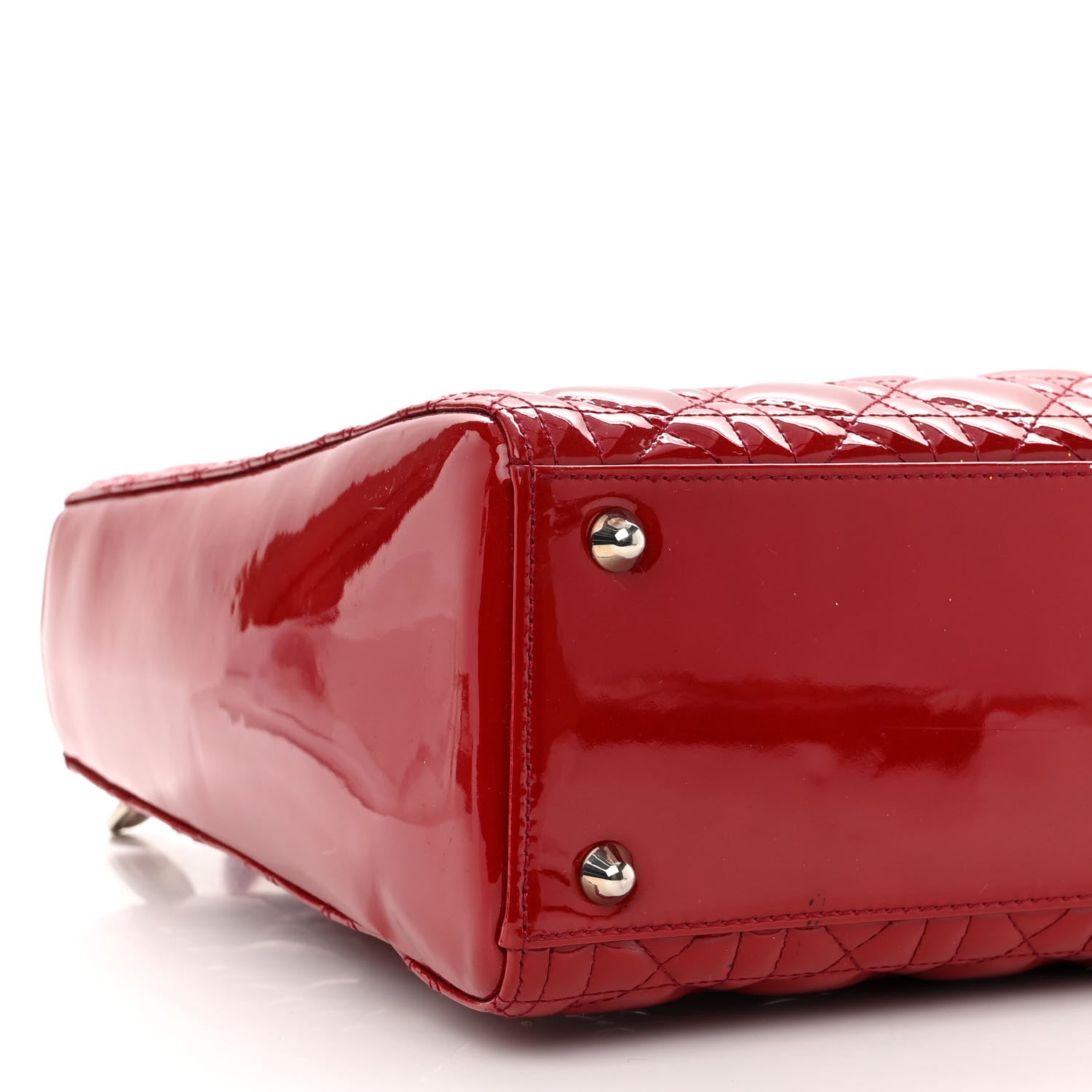 Christian Dior Patent Cannage Large Lady Dior Red 8 of 9