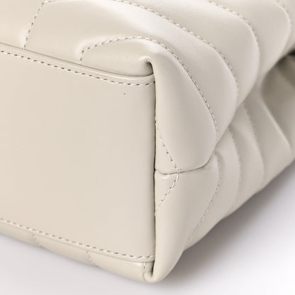 Saint Laurent Calfskin Y Quilted Monogram Small Loulou Chain Satchel Blanc Vintage 8 of 9