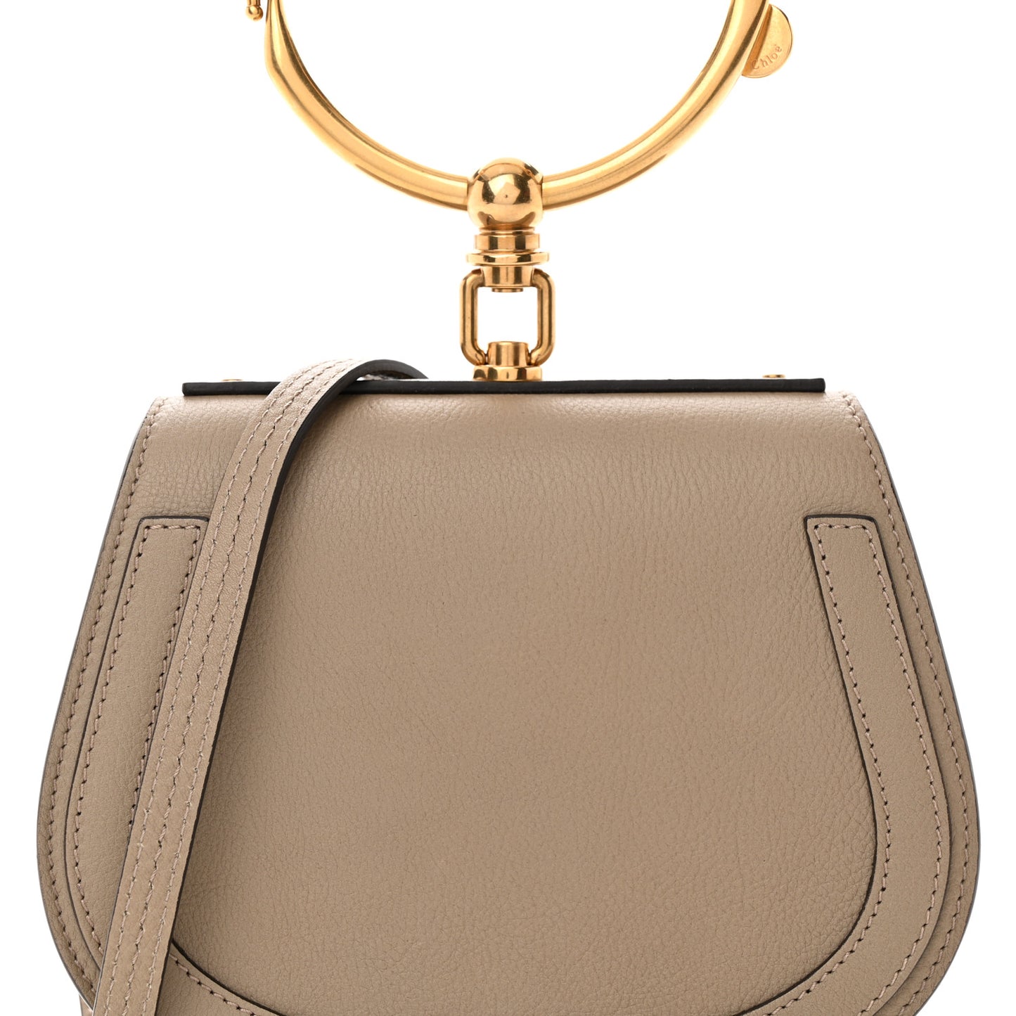 Calfskin Suede Small Nile Bracelet Bag Motty Grey
