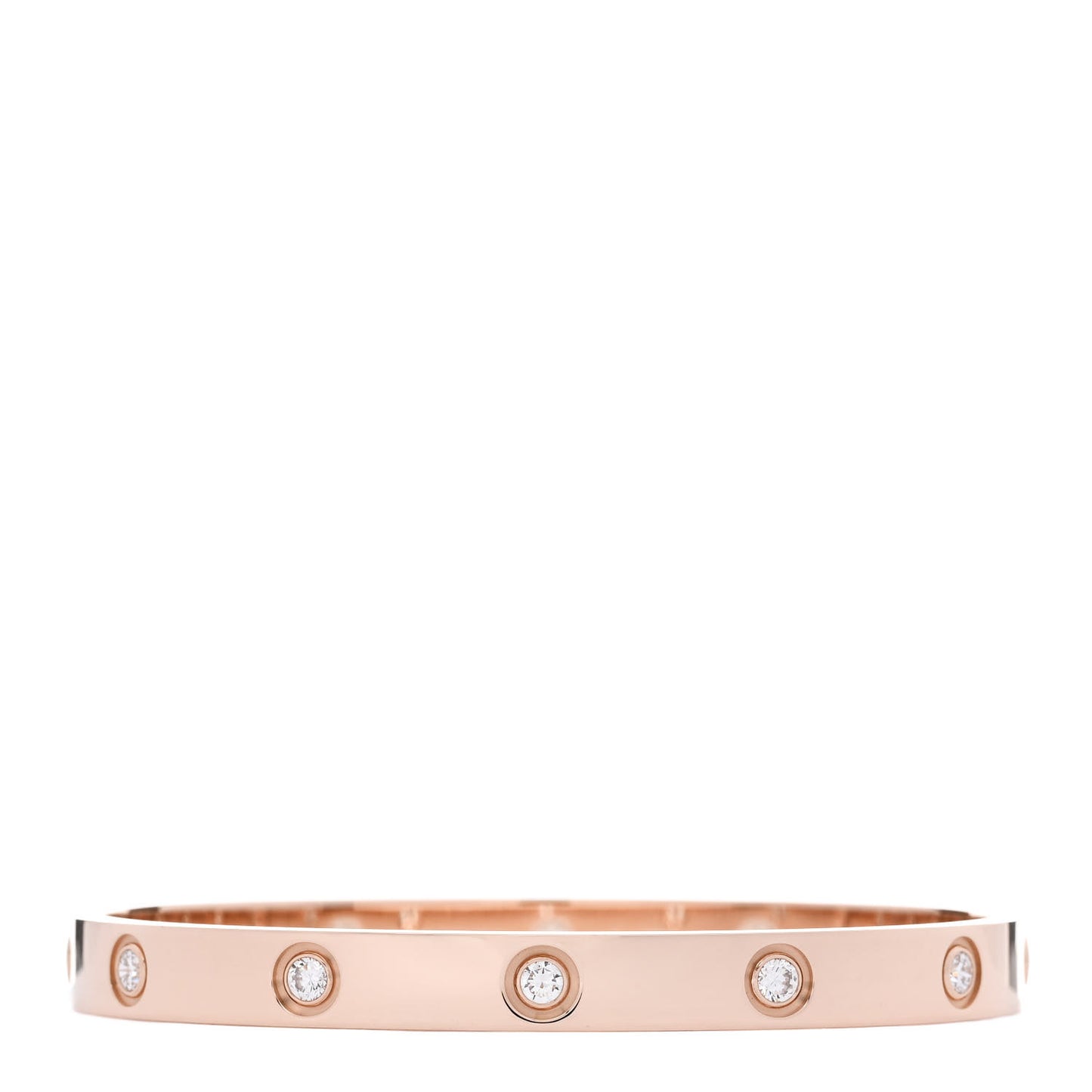 18K Pink Gold 10 Diamond LOVE Bracelet 17
