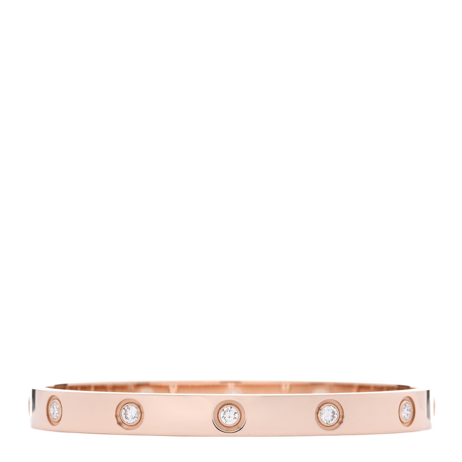 Cartier 18K Pink Gold 10 Diamond LOVE Bracelet 17 1 of 10