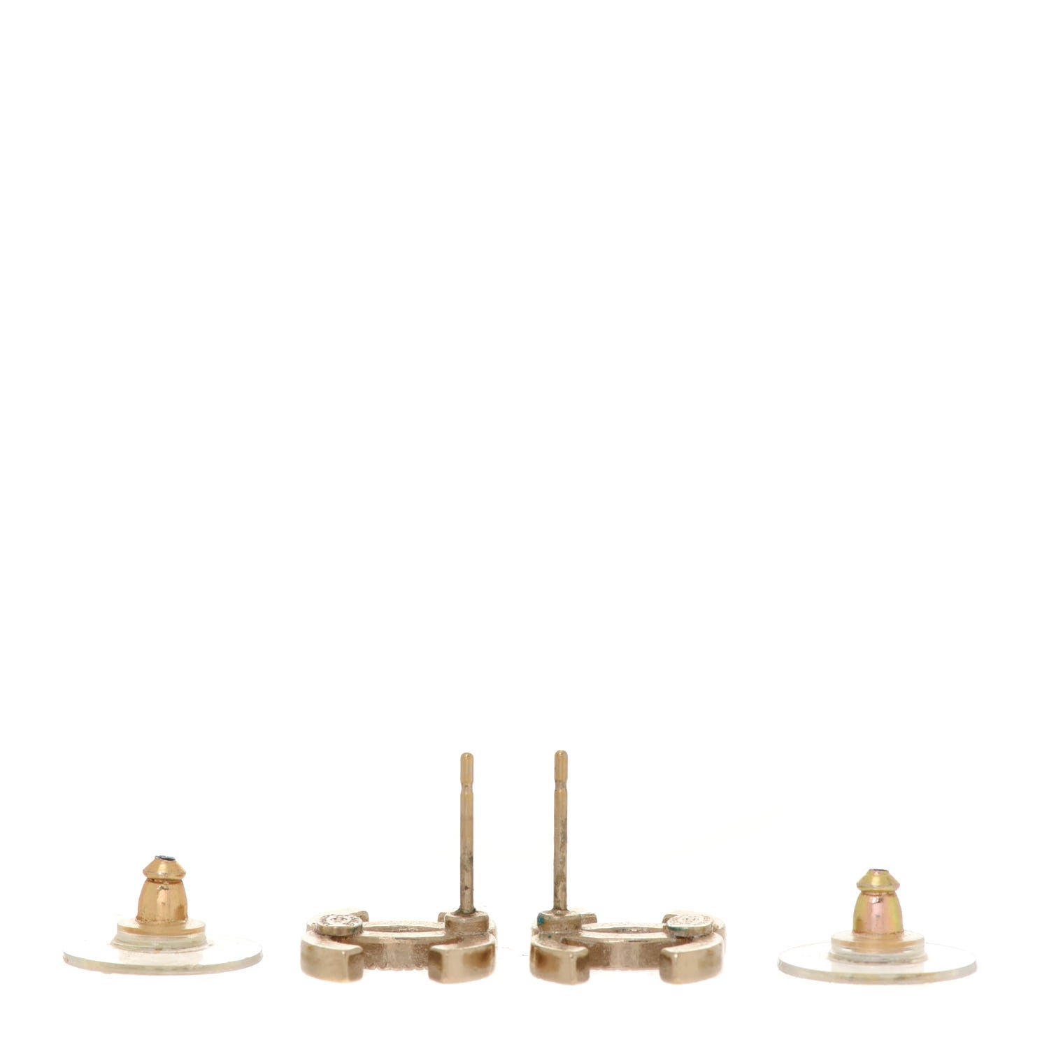 Chanel Crystal CC Earrings Gold 3 of 5