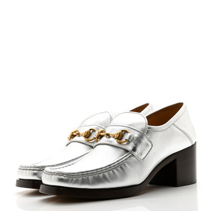 Gucci Galassia GG Marmont Fringe 50mm Loafer Pumps 39.5 Argento 3 of 11
