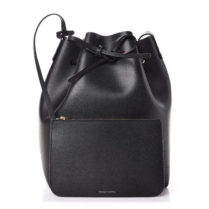 Mansur Gavriel Saffiano Bucket Bag Black Flamma 1 of 7