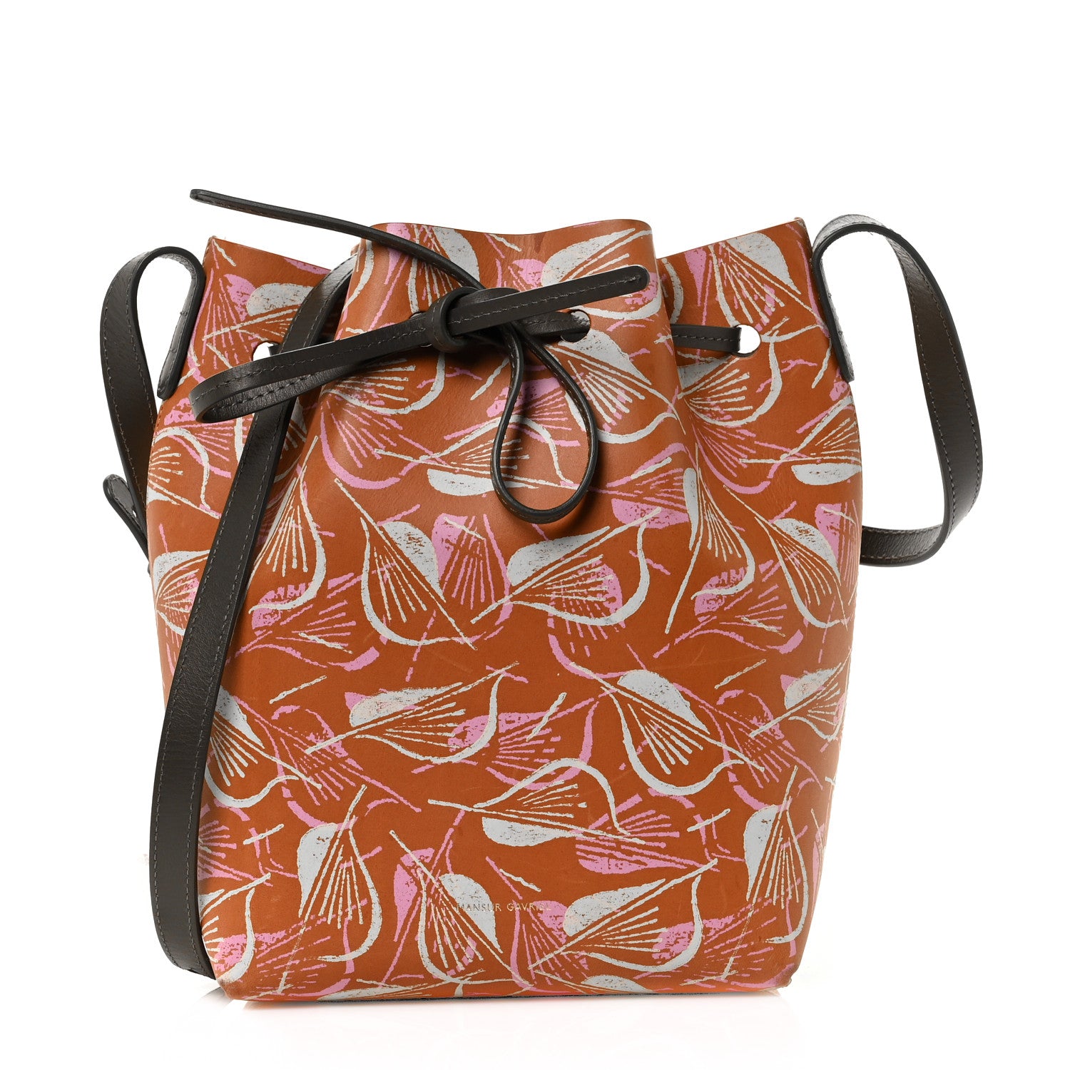 Mansur Gavriel X MARC CAMILLE CHAIMOWICZ Calfskin Mini Bucket Bag Orange Green 1 of 9