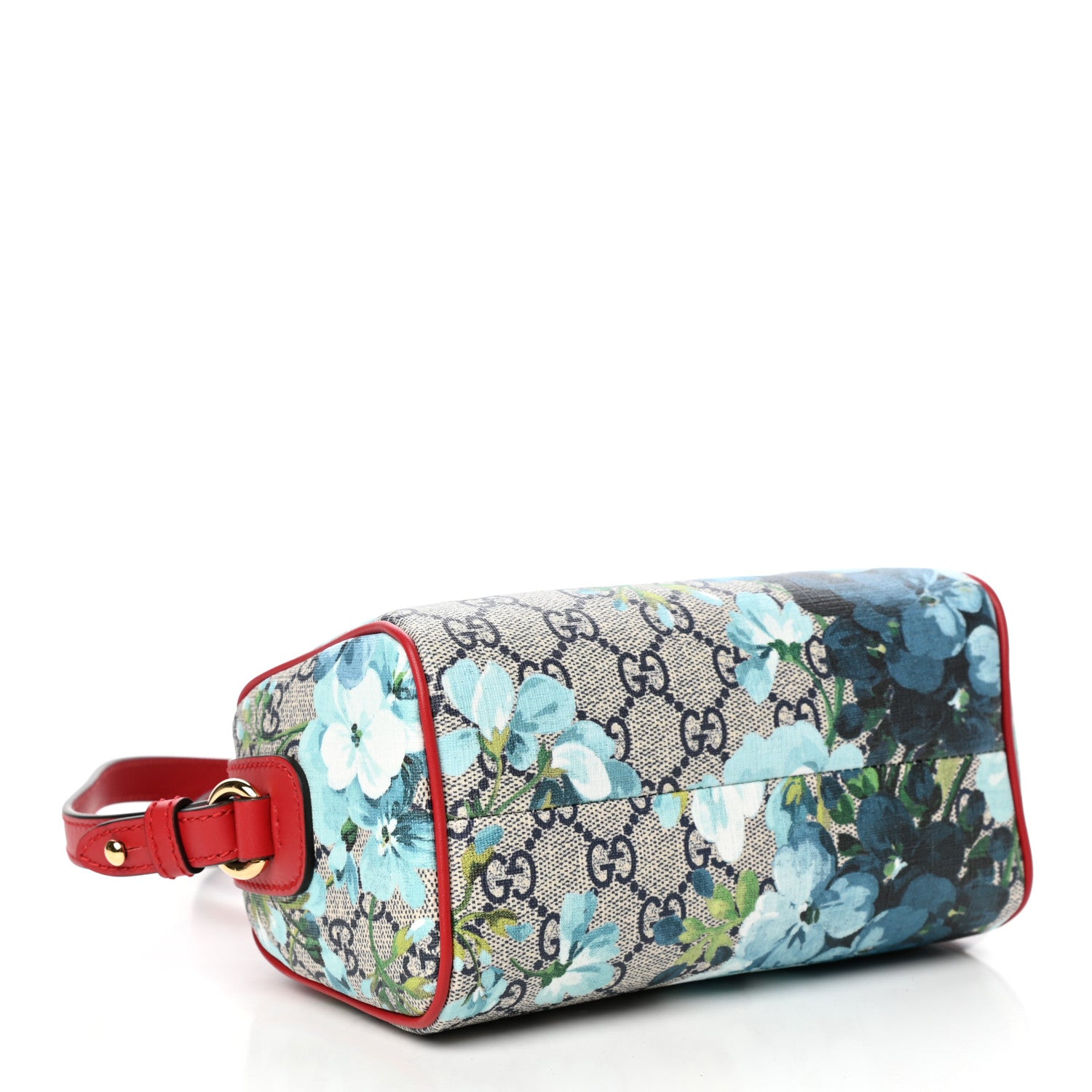Gucci GG Supreme Monogram Blooms Mini Boston Navy Blue Hibiscus 4 of 10