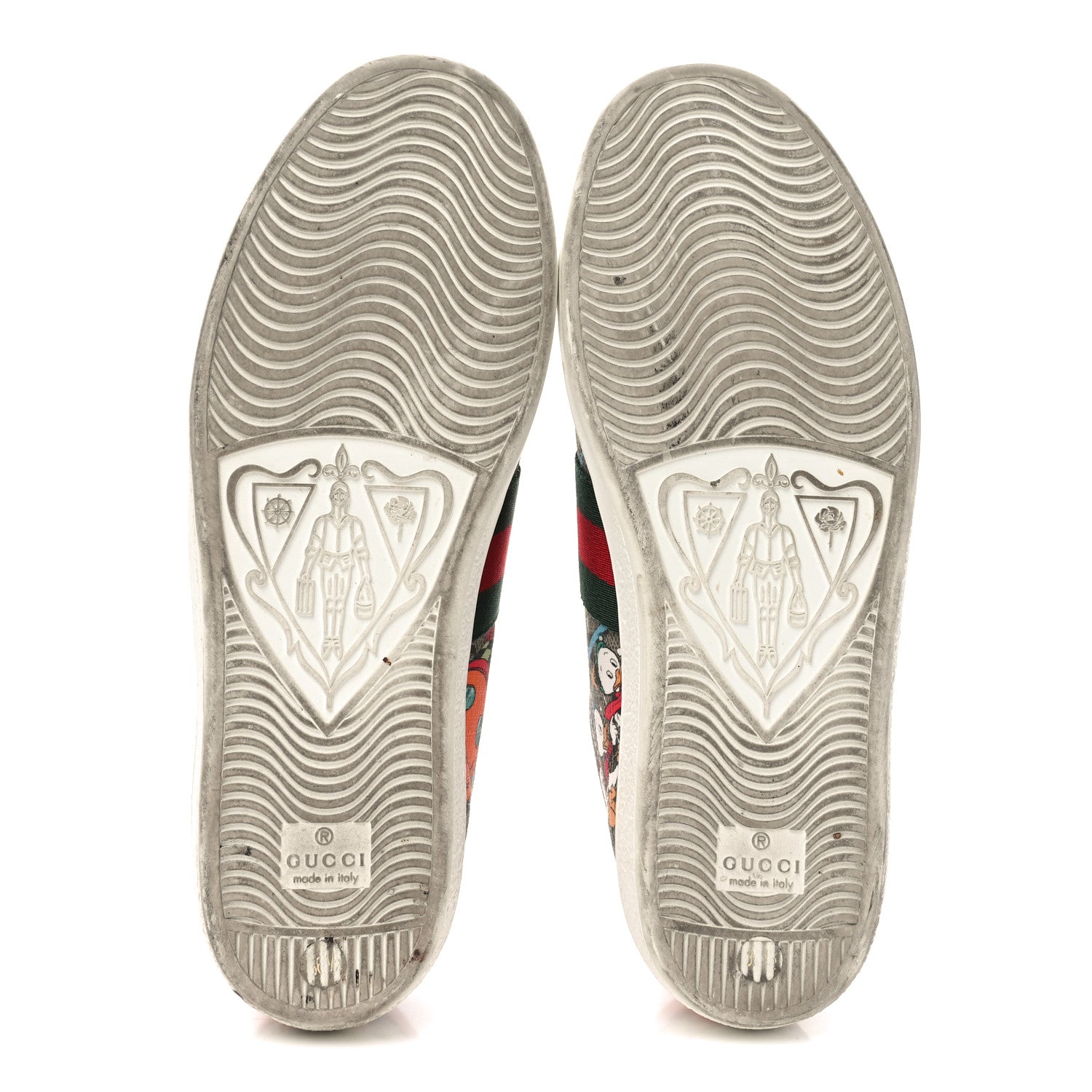 Gucci X DISNEY GG Supreme Monogram Web Donald Duck Womens Ace Sneakers 36.5 Beige New Acero Orange 7 of 11