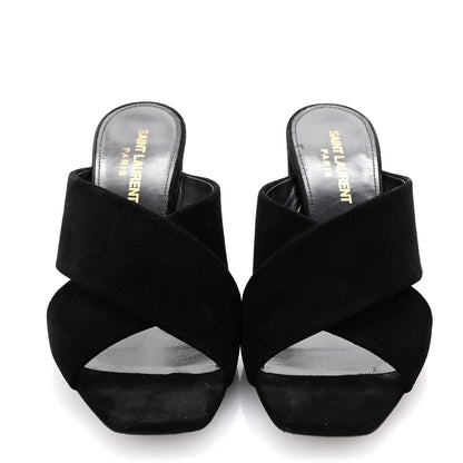 Saint Laurent Suede LouLou 70 Mule Sandals 36 Black 3 of 9