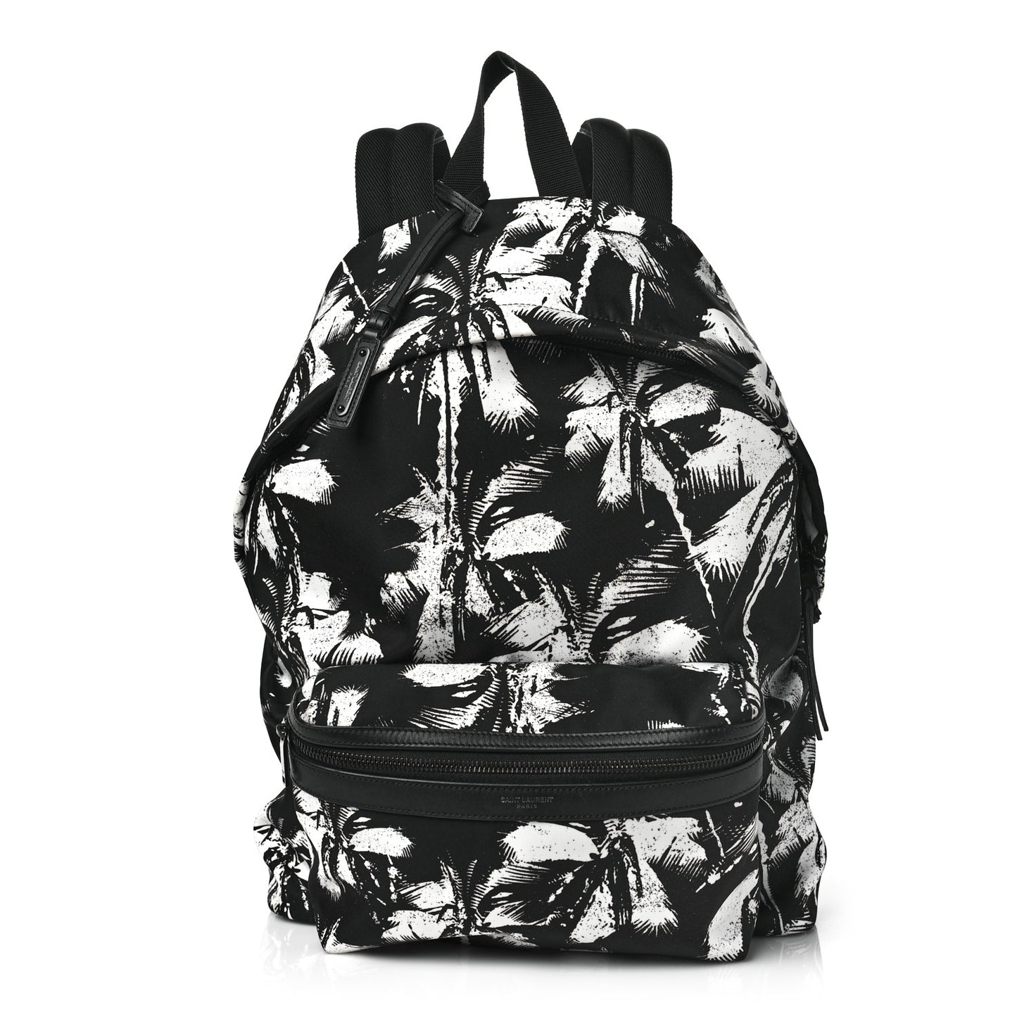 Canvas Palm Tree City Backpack Black White