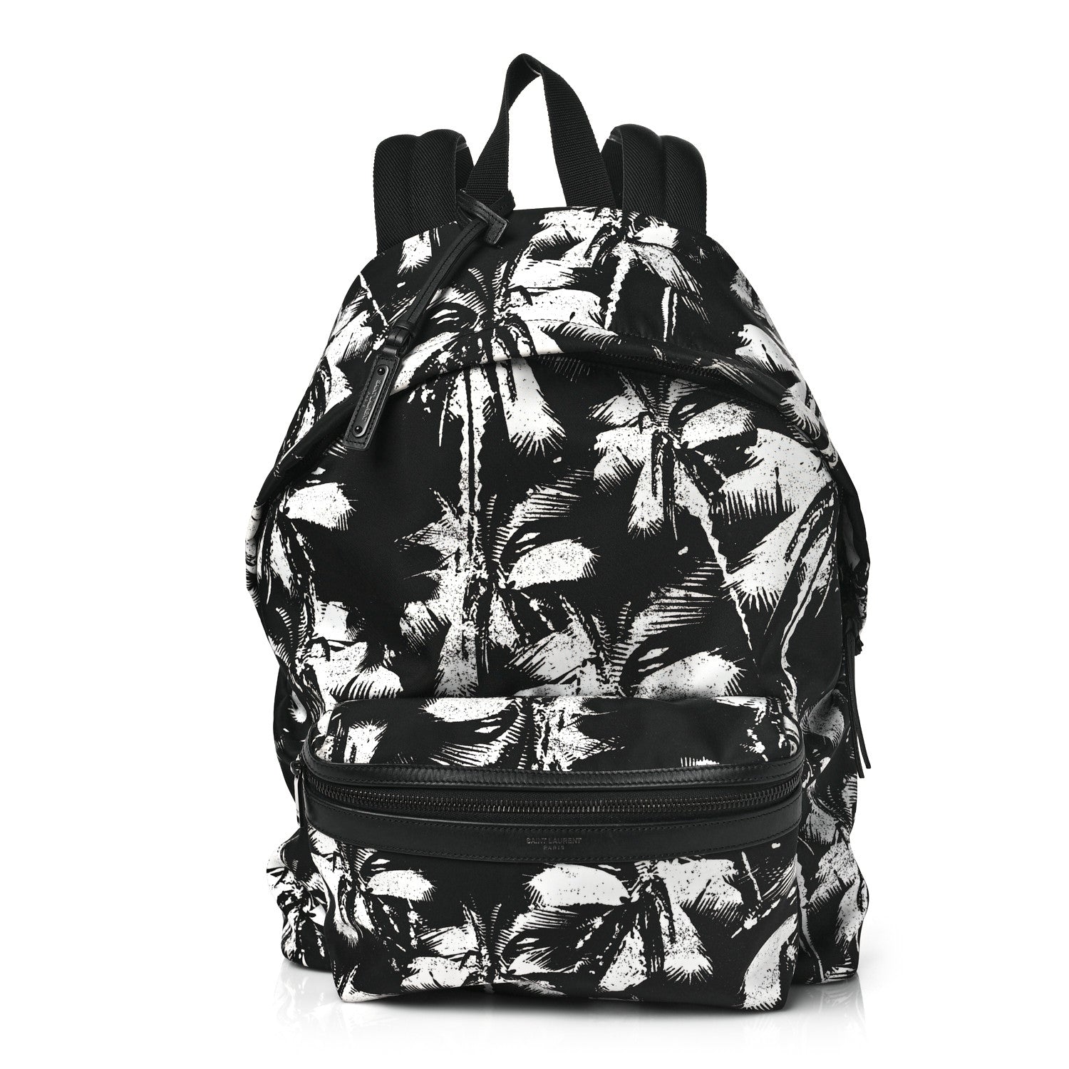 Saint Laurent Canvas Palm Tree City Backpack Black White 1 of 7