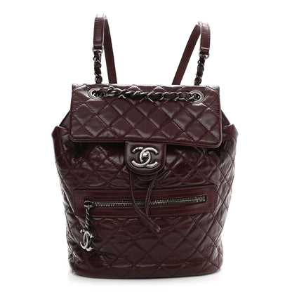 Chanel Glazed Calfskin Quilted Small Salzburg Backpack Burgundy 1 of 11