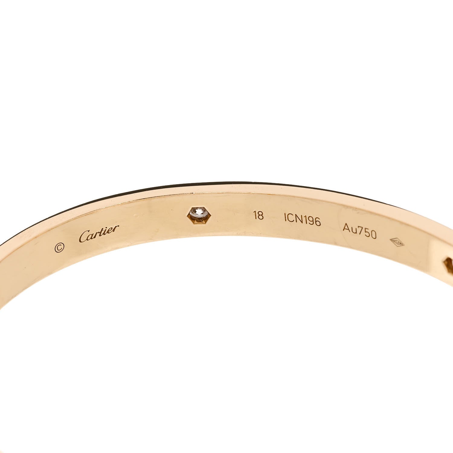Cartier 18K Yellow Gold 4 Diamond LOVE Bracelet 18 5 of 8