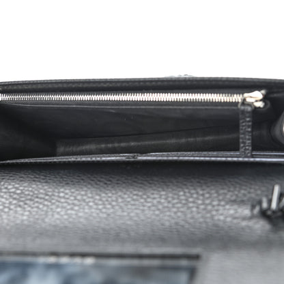 Gucci Dollar Calfskin Enamel Monochrome Mini GG Marmont Chain Wallet Black 5 of 12