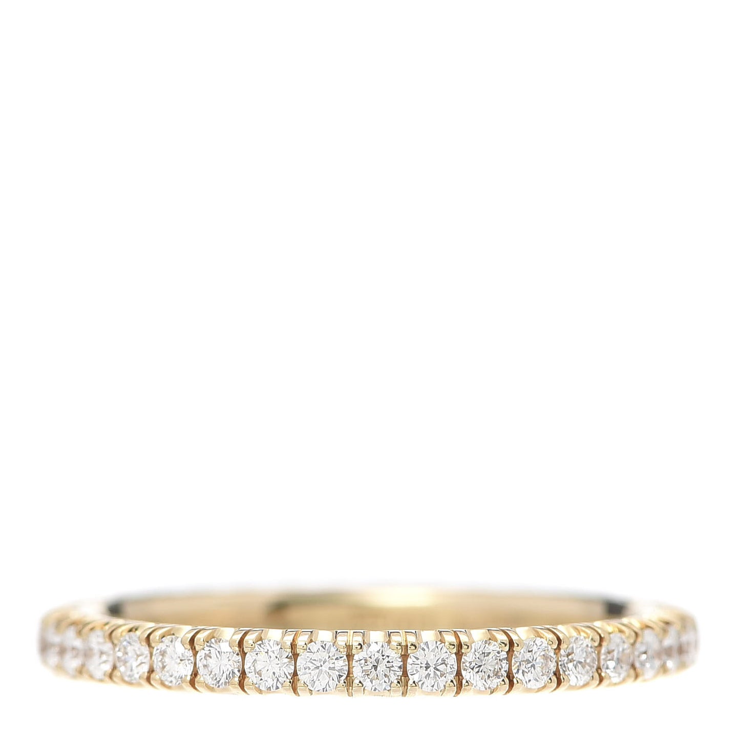 18K Yellow Gold Diamond 2mm Etincelle de Wedding Band Ring 52 6