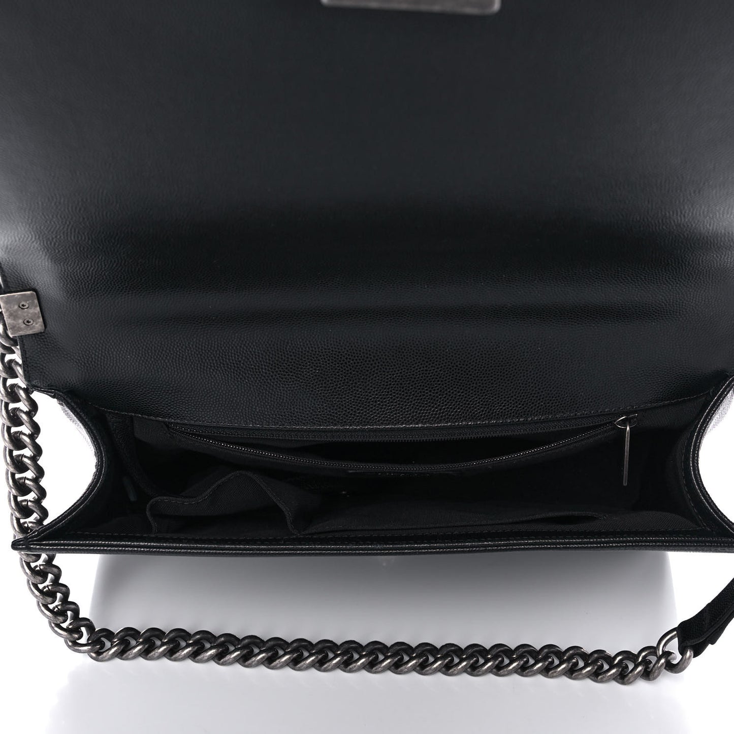 Caviar Quilted Large Boy Flap Black