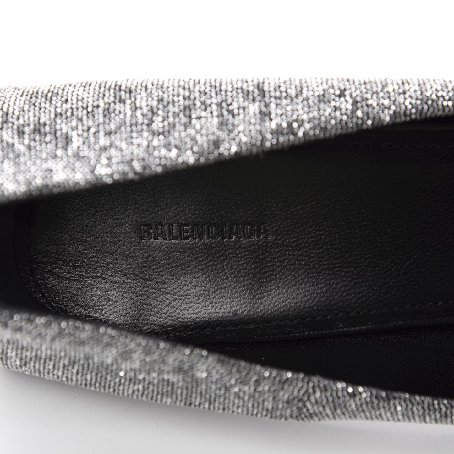 Shiny Fabric Square Knife 80mm Pumps 41 Silver