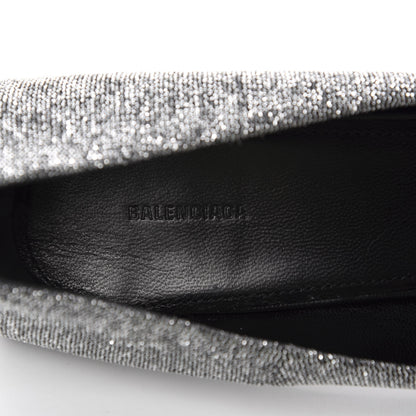 Balenciaga Shiny Fabric Square Knife 80mm Pumps 41 Silver 7 of 9