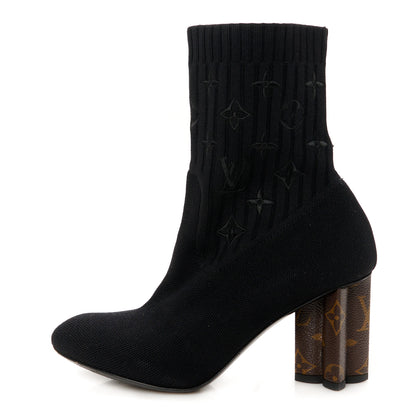 Louis Vuitton Monogram Stretch Fabric Silhouette Ankle Boots 36 Black 1 of 8