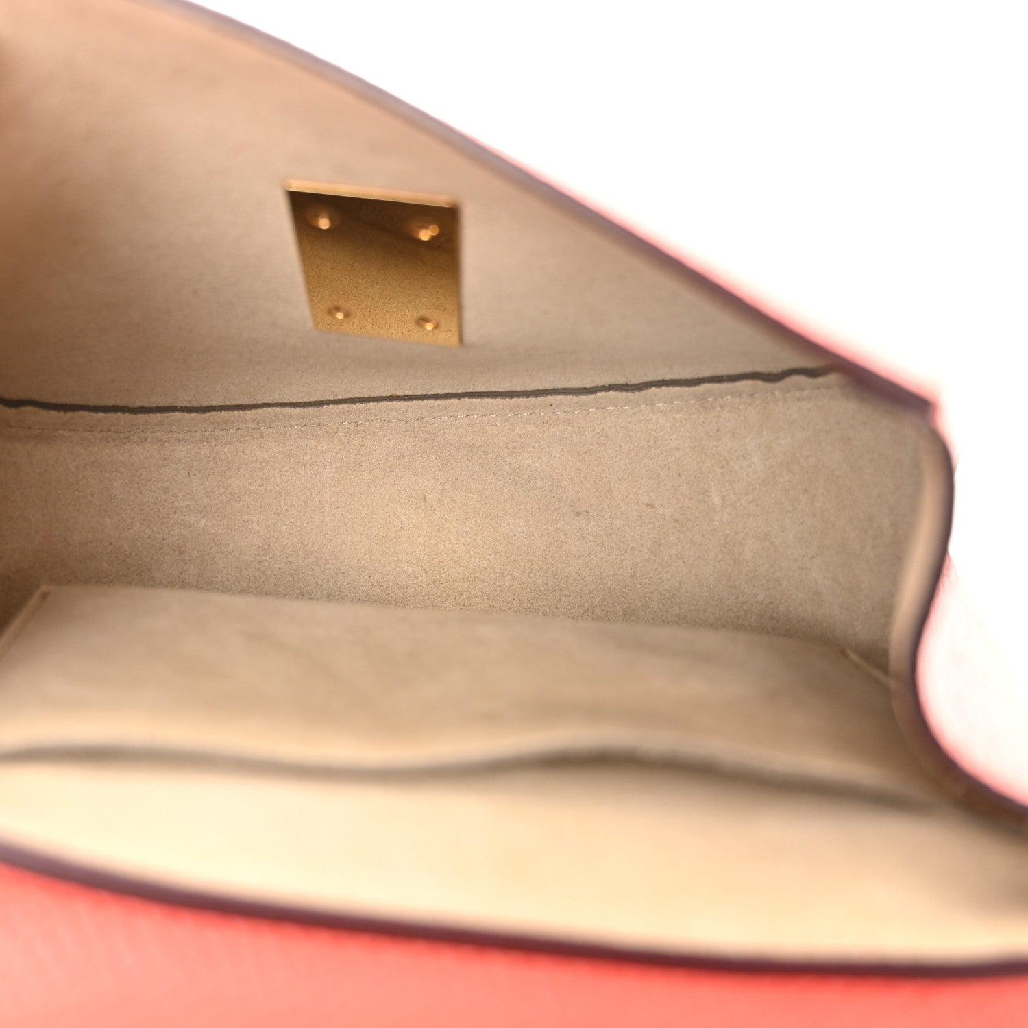 Chloe Grained Calfskin Lambskin Mini Drew Shoulder Bag Coral Pop 5 of 10