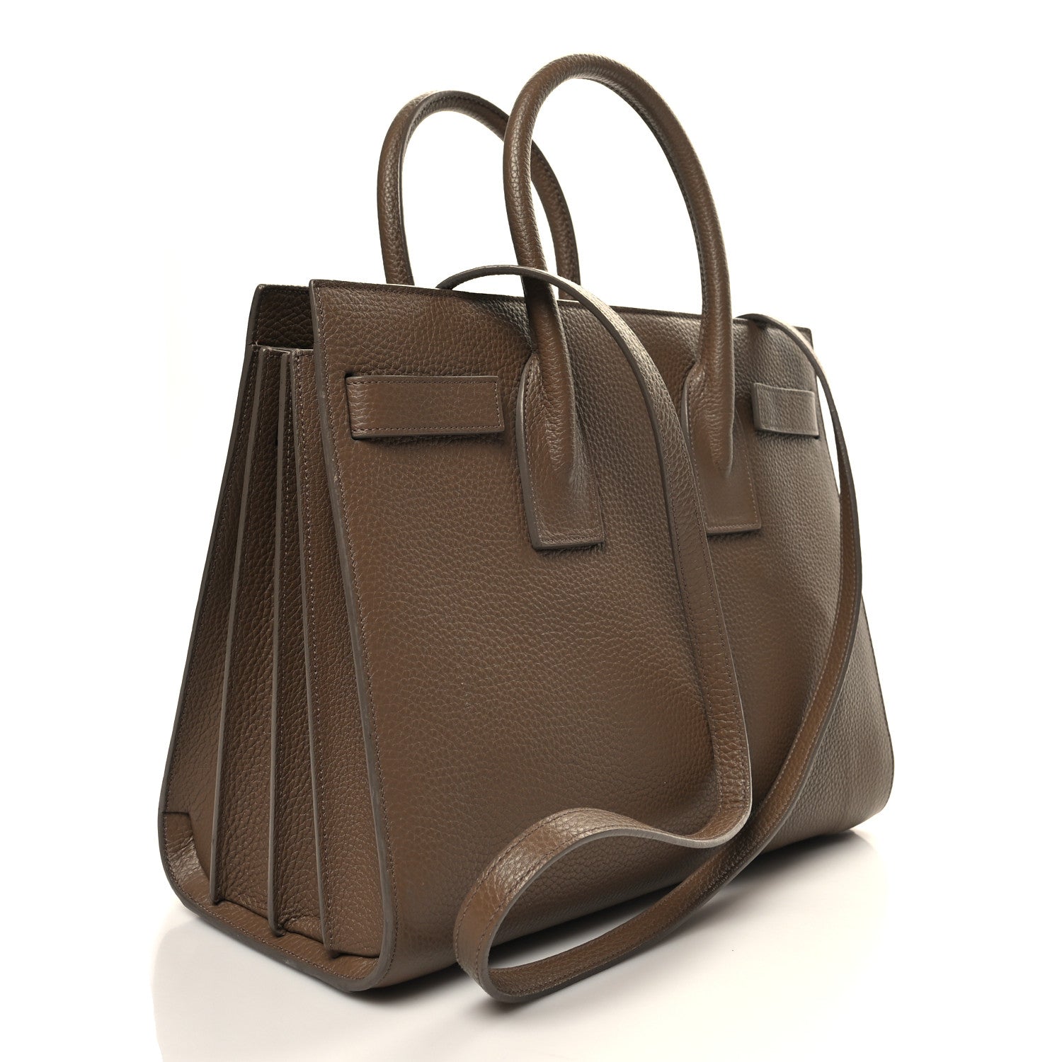 Saint Laurent Grained Calfskin Small Sac De Jour Taupe 3 of 13