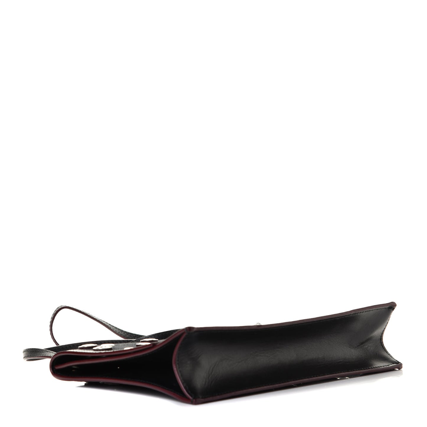Canvas Calfskin Grommet Small Lunch Bag Clutch Black