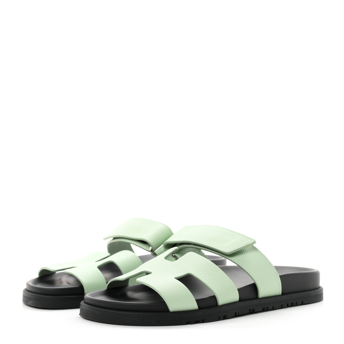 Hermes Epsom Womens Chypre Sandals 38 Vert Jade 4 of 9
