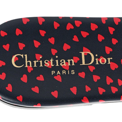 Christian Dior Canvas Pop Heart I Love Paris Embroidered Dway Flat Slide Sandals 41 Deep Blue Red 7 of 9