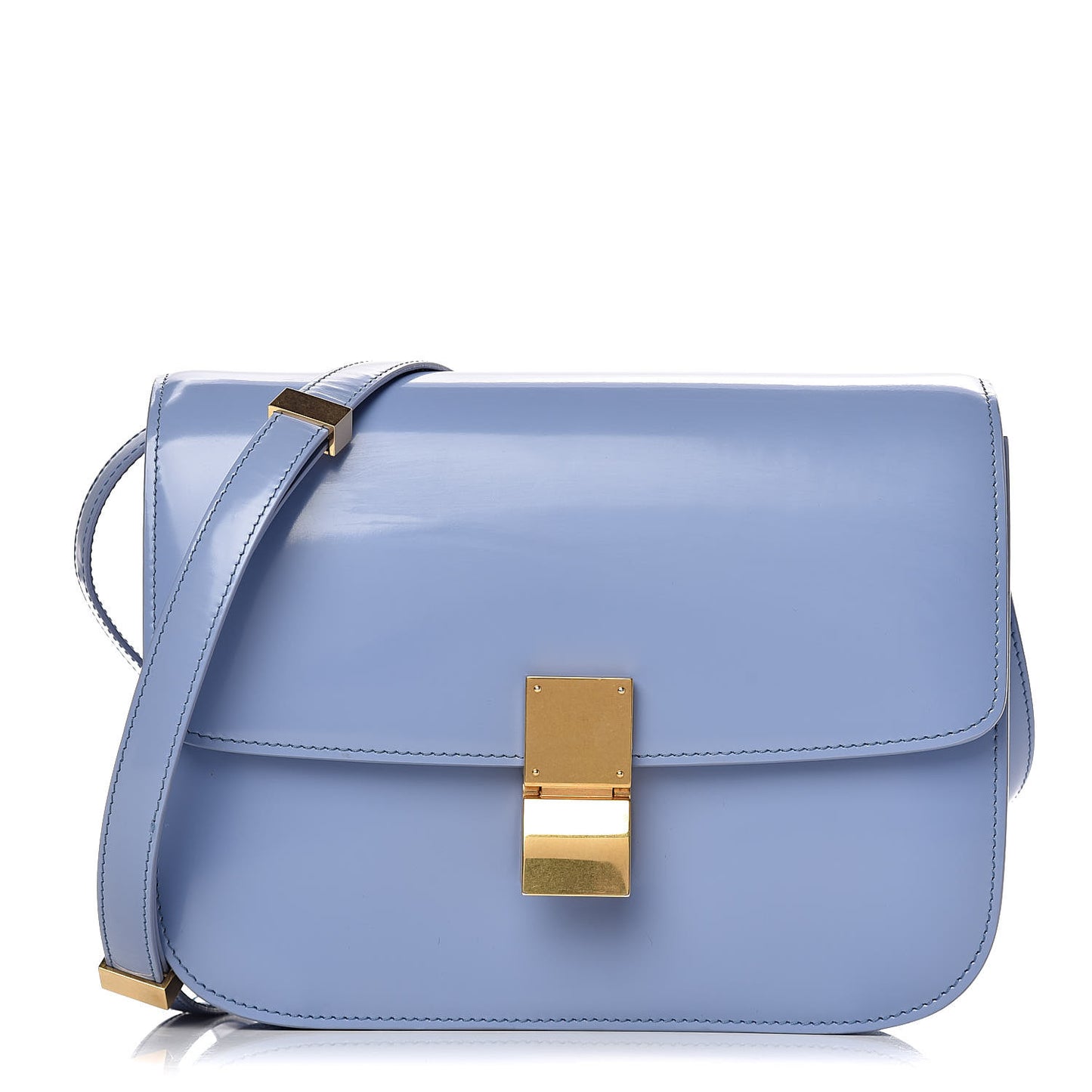 Spazzolato Calfskin Medium Classic Box Flap Bag Porcelain
