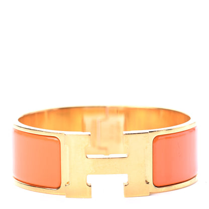 Hermes Enamel Wide Clic Clac H Bracelet PM Orange 1 of 3