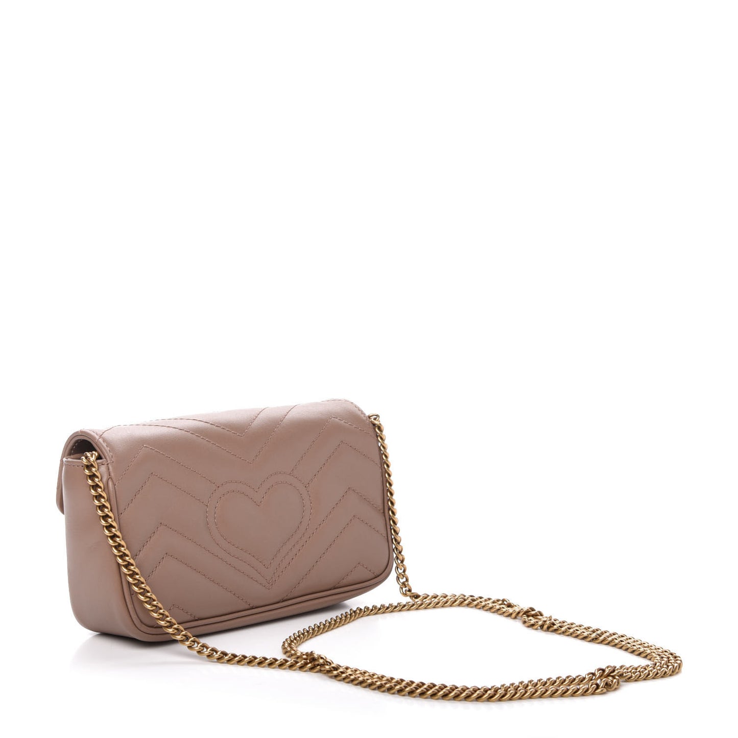 Calfskin Matelasse Super Mini GG Marmont Shoulder Bag Porcelain Rose