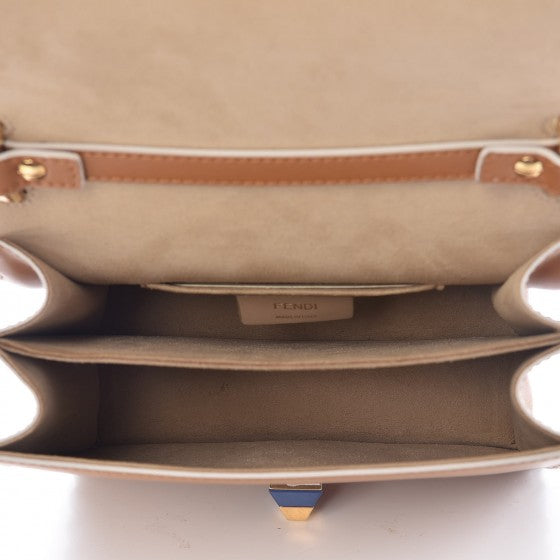 Vitello Liberty Scalloped Studded Small Kan I Shoulder Bag Caramello