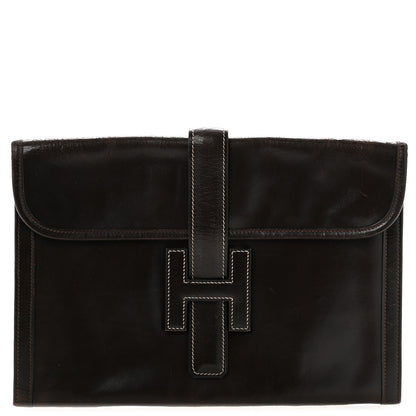 Hermes Box Jige GM Clutch Chocolate 1 of 14