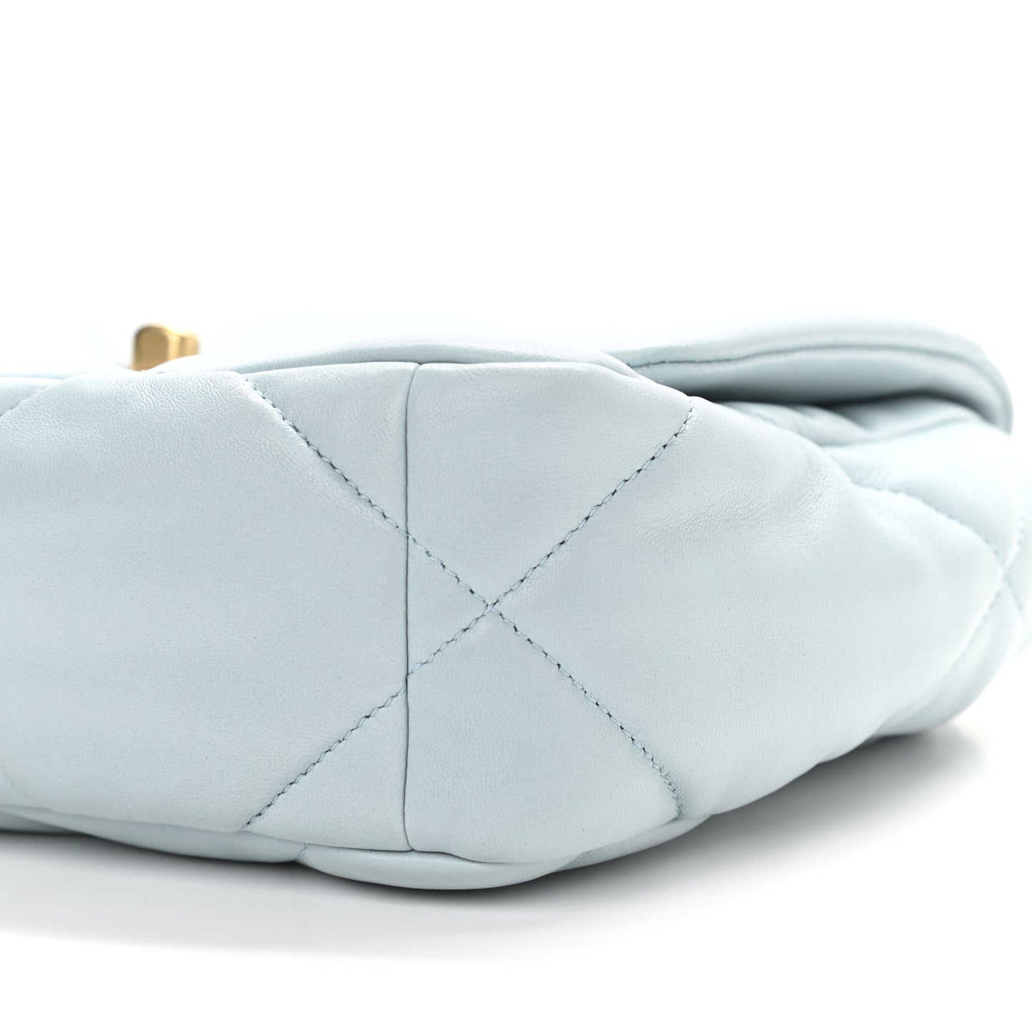 Lambskin Quilted Medium Chanel 19 Flap Light Blue