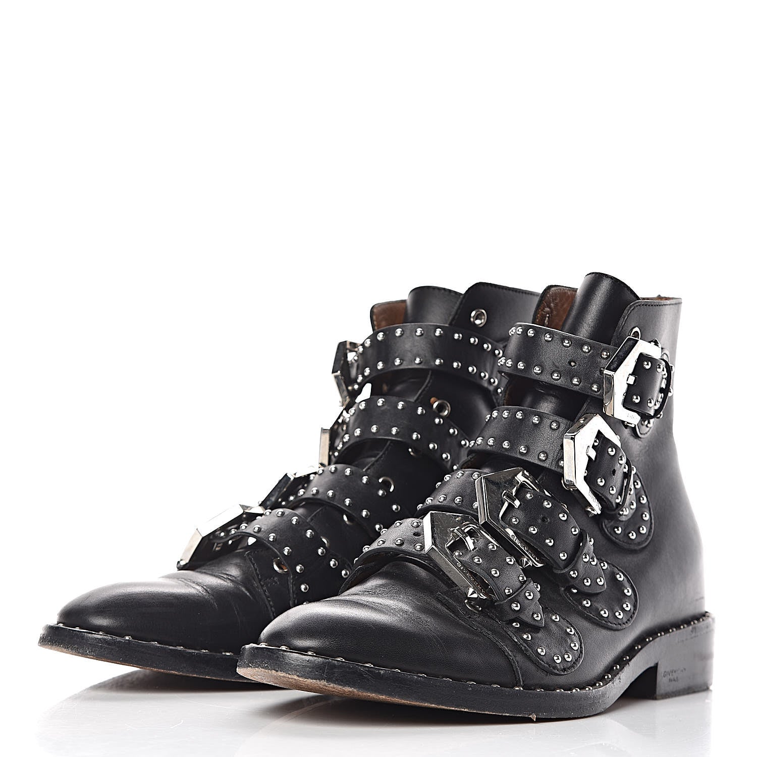 Givenchy Calfskin Studded Prue Buckle Bootie 35 Black 3 of 19