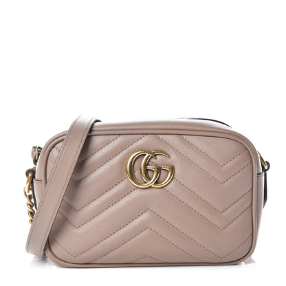 Gucci Calfskin Matelasse Mini GG Marmont Chain Shoulder Bag Porcelain Rose 1 of 9