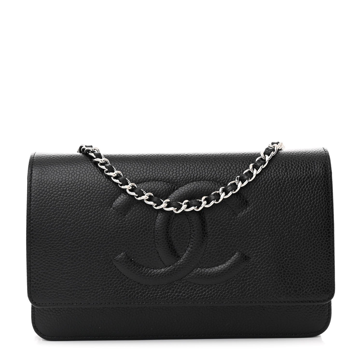 Chanel Caviar Timeless CC Wallet On Chain WOC Black 1 of 11