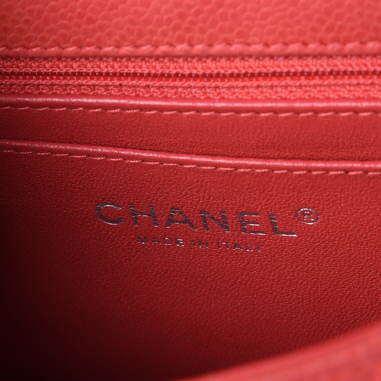 Chanel Caviar Quilted Mini Rectangular Flap Coral 6 of 9