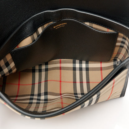 Burberry Grainy Calfskin Vintage Check Note Crossbody Bag Black 5 of 9