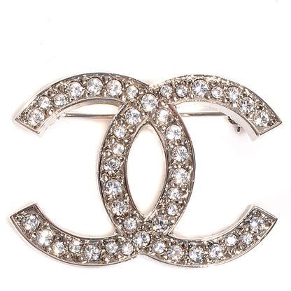 Chanel Crystal CC Brooch Silver 1 of 6