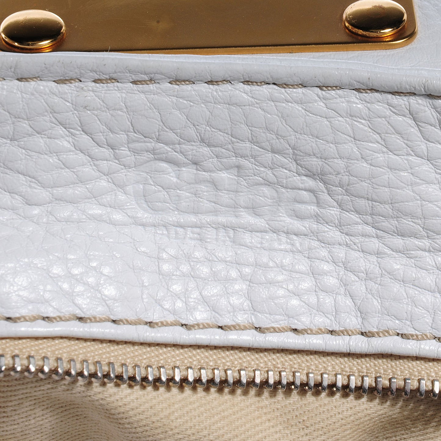 Leather Medium Paddington White