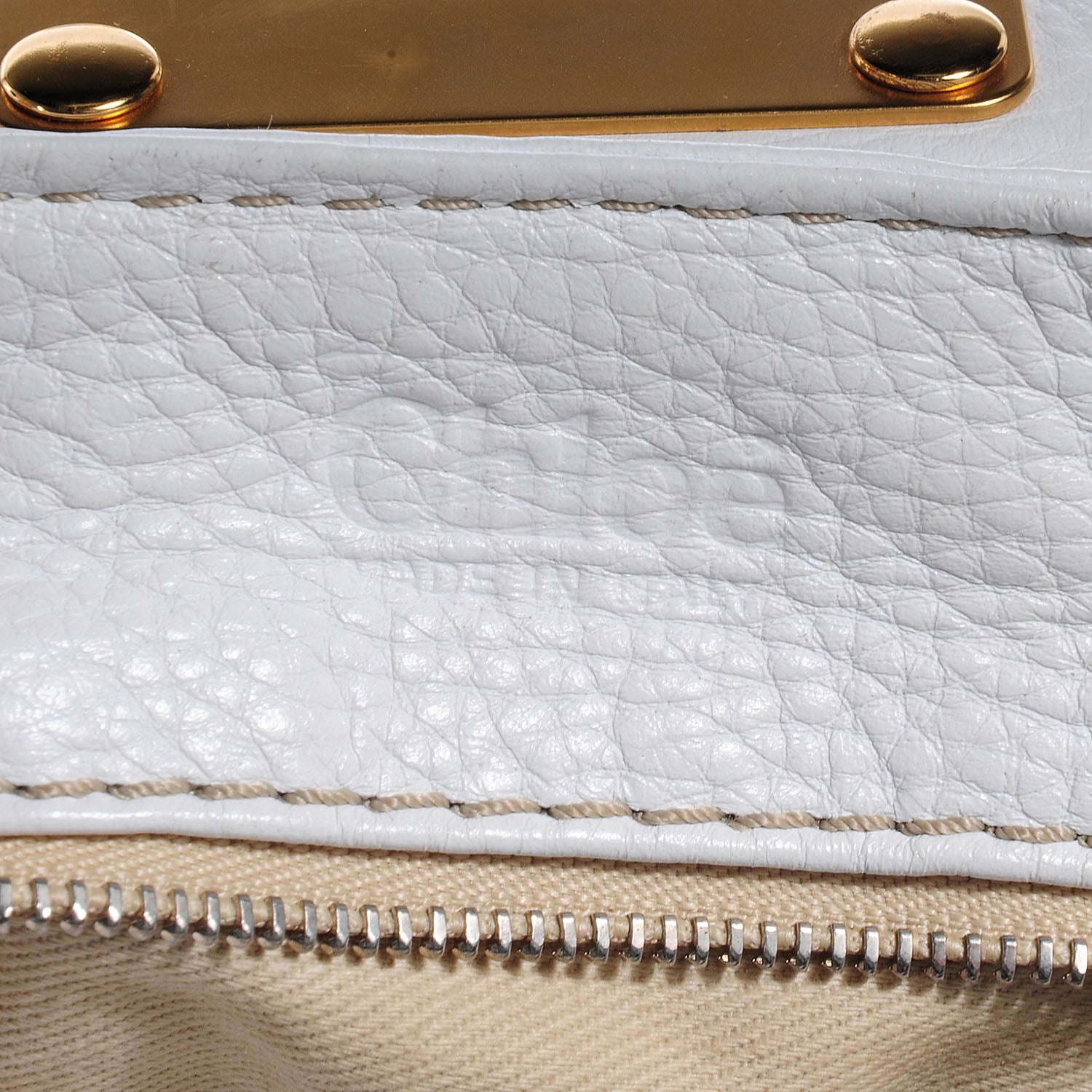 Chloe Leather Medium Paddington White 10 of 10