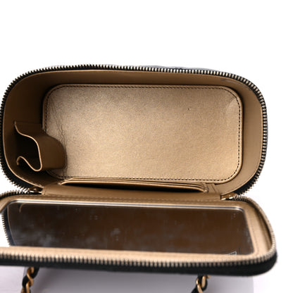 Chanel Lambskin Quilted Small Pearl Crush Vanity Case With Chain Black 5 of 10