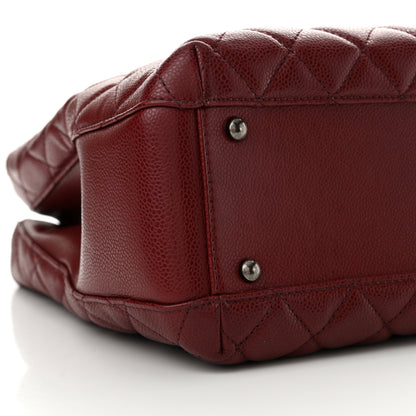Chanel Caviar Quilted City Shopping Tote Dark Red 10 of 12
