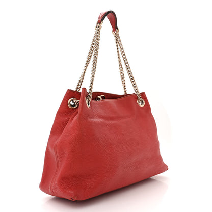 Gucci Pebbled Calfskin Medium Soho Chain Shoulder Bag Sun Orange 3 of 20