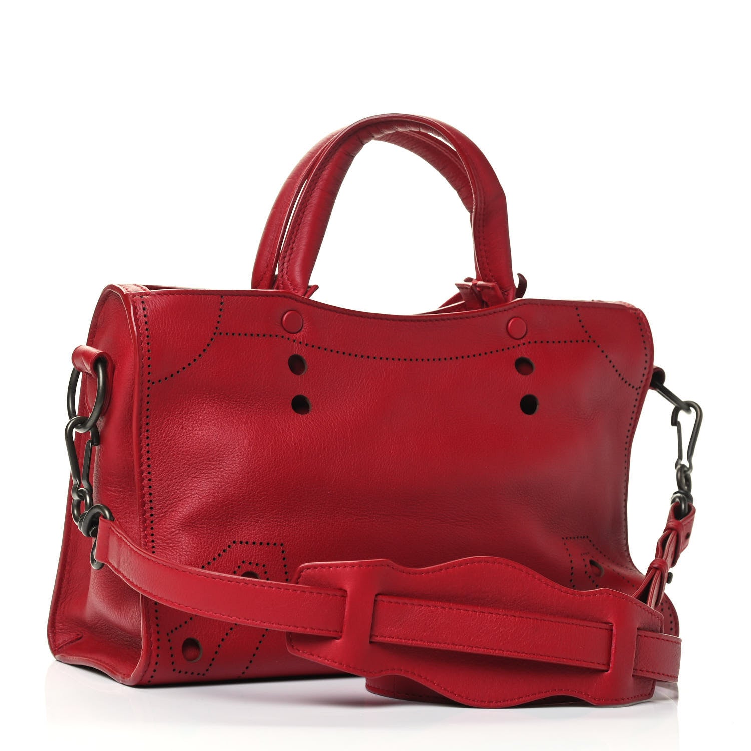Balenciaga Veau Soyeux Perforated Blackout Hardware S City Rouge Groseille 2 of 4