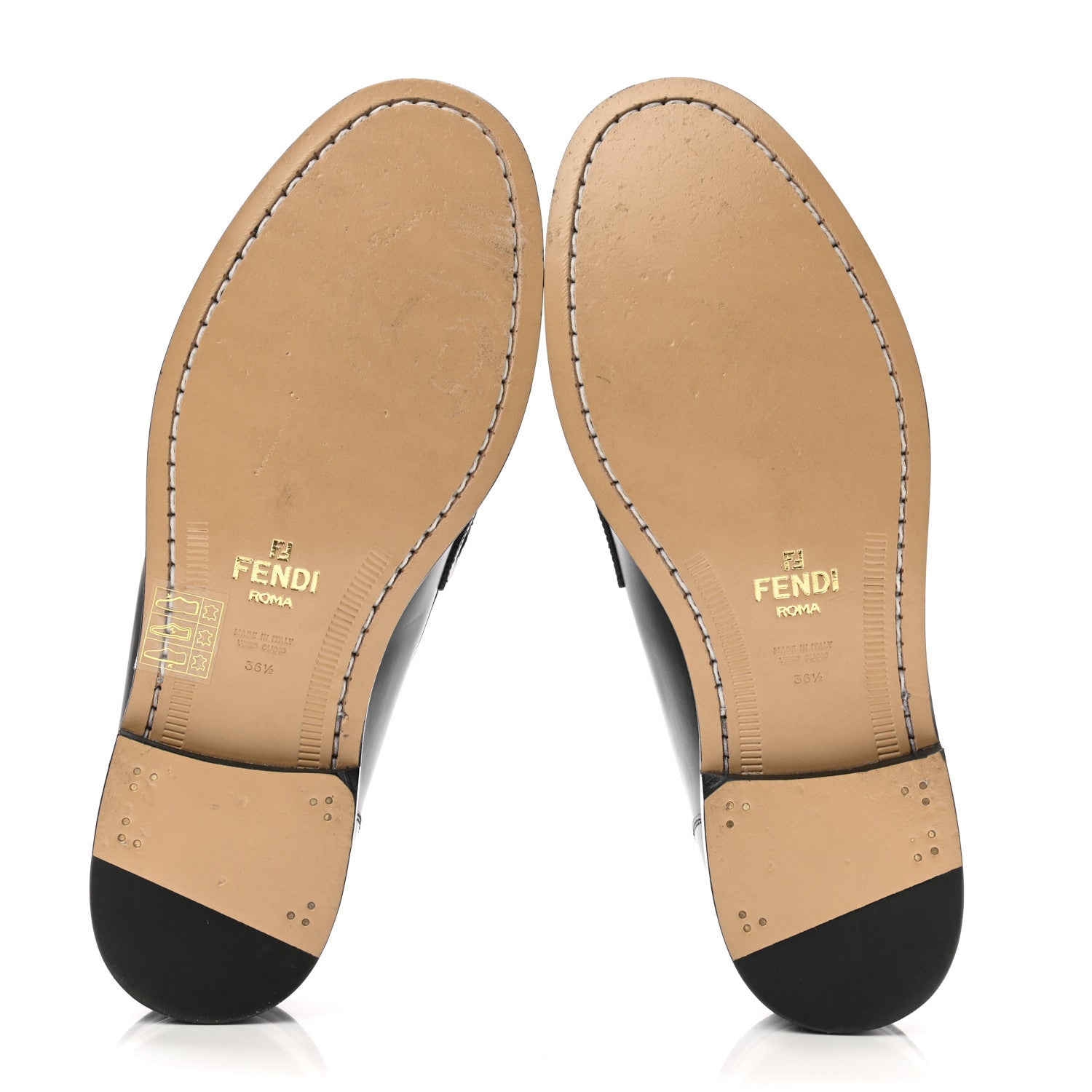 Fendi Vitello Womens O'Lock Loafers 36.5 Black 5 of 7