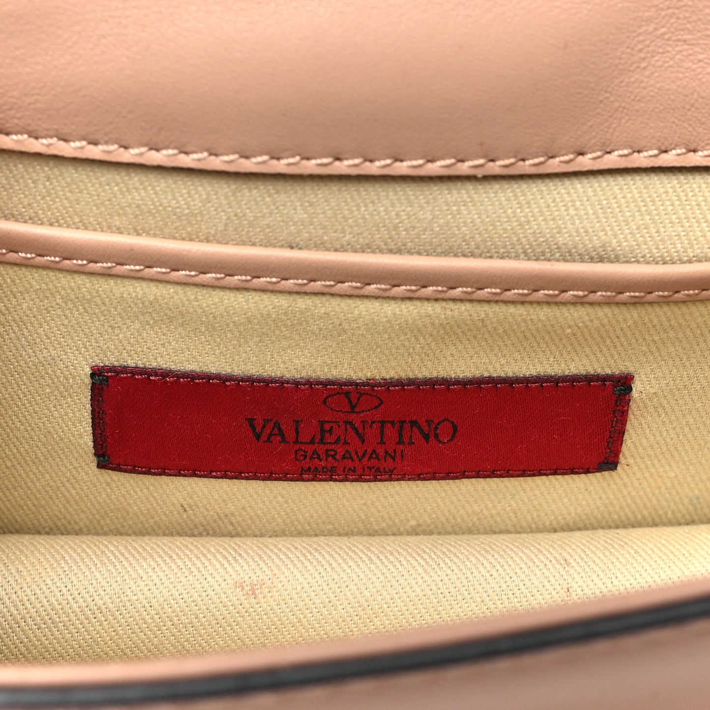 Vitello Mini Glam Lock Rockstud Flap Poudre