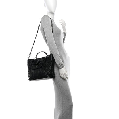 Chanel Calfskin Quilted Small Casual Riviera Tote Black 2 of 14